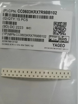 102K / condensatori ceramici a più strati 50V 0603 SMD ricoprenti X7R